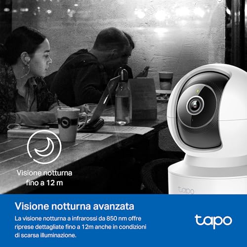 Tapo C232 3K 5MP Telecamera Wi-Fi Interno, Porta Ethernet, Visione Notturna Avanzata, Notifiche AI Persone/Animali Domestici/Veicoli/Bimbi, Allarme acustico e luminoso, Compatibile con Google e Alexa - Immagine 4