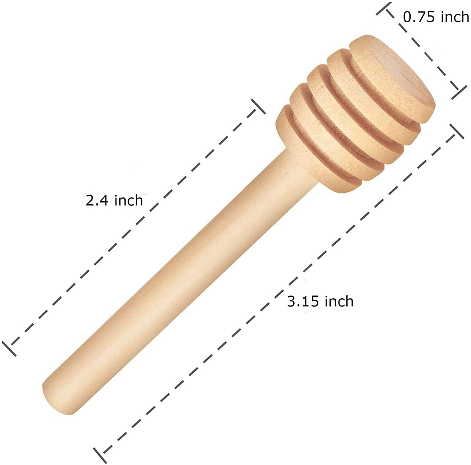 ICEYLI Honigrührer aus Holz, 4 Stück, 7,6 cm, Mini-Honigwierstäbe, Honigkamm, Honiglöffel, zum Sammeln von tropfendem Marmelade