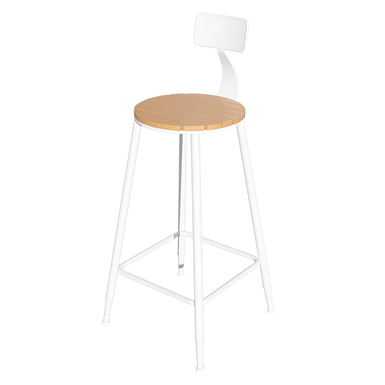 Table de bar moderne d'extérieur – Table de salle à manger à tréteaux en bois pour terrasse, balcon et F – Table de comptoir de bar (75 x 40 x 40 cm, rond, blanc)