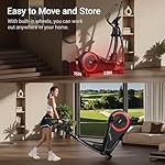 UMAY Elliptical Exercise Machine with 15.5" Stride & Heart Rate Grips, Silent Magnetic Elliptical Trainer for Home with 8 Levels Resistance and LCD Monitor, 350LBS Weight Capacity - Image 5