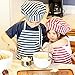 Dapper&Doll Kids Apron and Chef Hat - Gift Set for Boys Girls Ages 4-10 - Blue Stripe