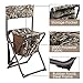 PORTAL Folding Seat, Lightweight Backrest Stool Hunting Fishing Chair with Storage Pocket for Camping, Hiking, Beach, Picnic, Support Up to 225 lbs, Camouflage