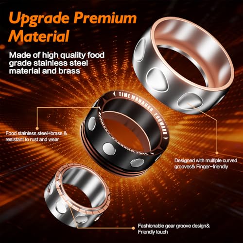 Image of Upgraded Fidget Spinner for Stress Relief Magnetic Fidget Ring Toy with Mechanical Sound Sensory Stress Toys Anxiety EDC Relief Slider Tool Figette for Adults & Teens,Kids,Grey