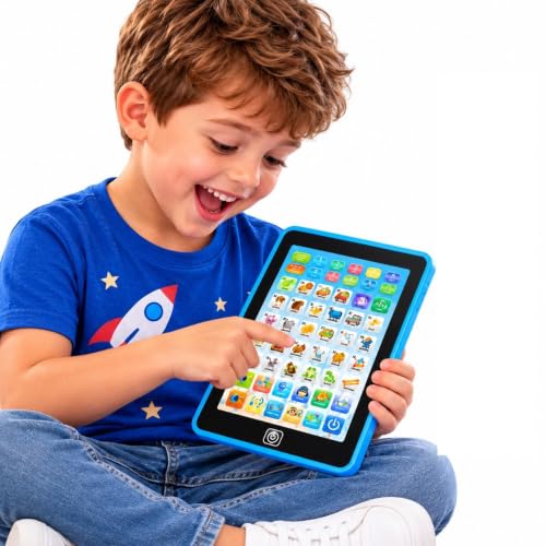 Tablet Infantil Didático Interativo Bilingue Azul