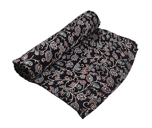 Image of Ethnics of Kutch Women's Ajrakh Modal Silk Natural Dye Hand Block Print Unstitched Kurta Fabric (For Lenght - Refer Bullet Point Below)