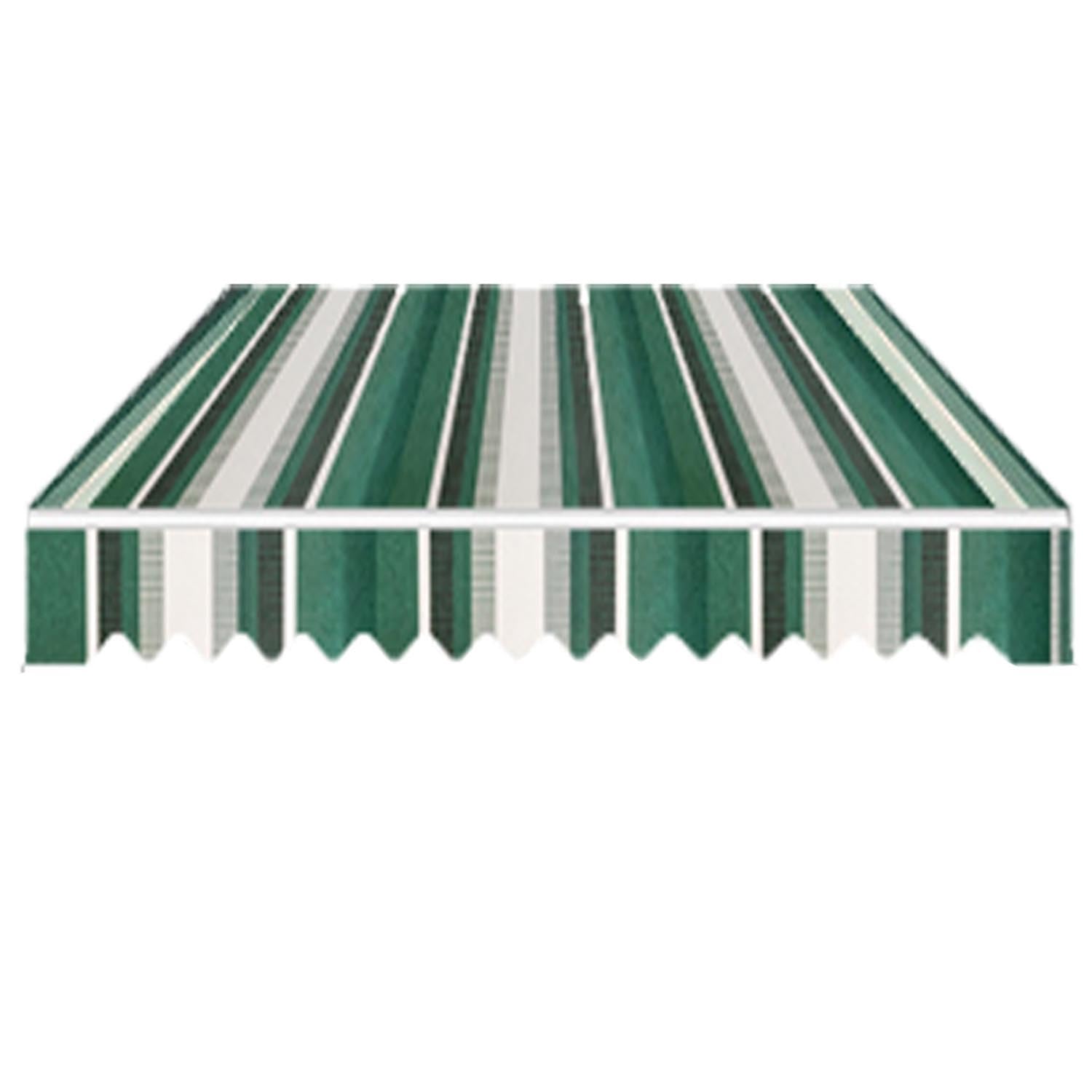 Outdoor Retractable Awning Fabric Sun Shade Cover with Valance Green Stripes 19.6x11.48ft UV Protection for Patio Window Door Sun Shade Shelter for Enhanced Outdoor Comfort