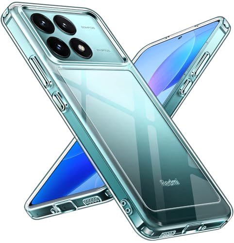 ivoler Anti-Amarillo Clara Funda para Xiaomi Poco F6 Pro 5G, [Protección Militar] Carcasa Bumper Teléfono Antigolpes Transparente Anti-arañazos Silicona PC Duro Case
