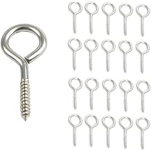 20Pack 304 Stainless Steel Eye Screws Eye Hooks for Wood, Screw Eyes for Hanging, Hook and Eye Hardware M3 1.6 20pcs