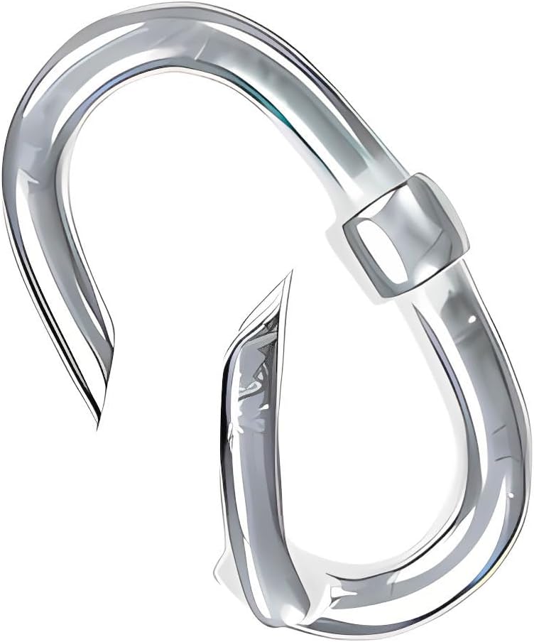 uGems Sterling Silver Carabiner Oval Spring Gate Connector Accented Clasp ID: 15mm x 6mm OD: 20mm x 12mm #sx-266