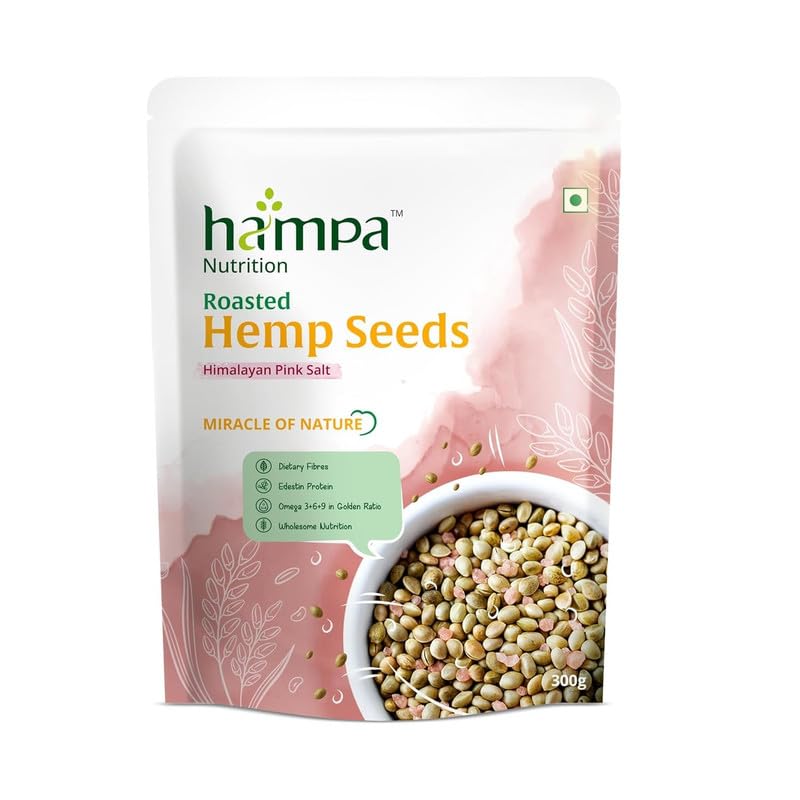 Hampa Roasted Hemp Seeds for Eating 300g – Himalayan Pink Salt | Crunchy High-Fibre Superfood Snack | 31g Plant Protein, 48g Omega Fats & Minerals | Ready-to-Eat Himalayan Hemp Seeds for Healthy Snacking, Fitness & Daily Nutrition - Pack of 1-image-5