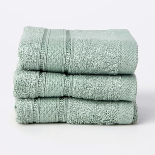 Image of Bamboo Soul Bamboo Face Towel | Ultra Absorbent & Super Soft | 30 x 30 cm - 550 GSM | Pack of 3 (Mint Green)