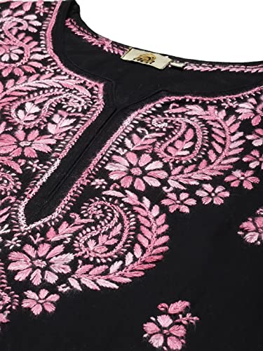 Image of Ada Hand Embroidered Lucknowi Chikankari Cotton Kurta Kurti for Women A411191