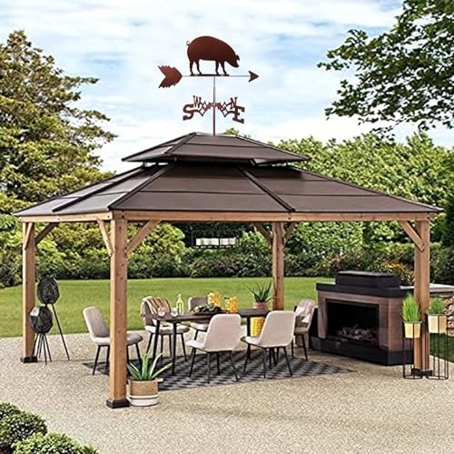 Veleta de jardín de metal retro con estaca decorativa e indicador de viento de animales 3