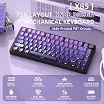 AJAZZ x ATTACK SHARK X85 Mechanische Tastatur,75% Kabellose Gaming-Tastatur mit Knopf,5-Lagige Polsterung,Seitlich Bedruckte PBT-Tastenkappe,BT5,1/2,4 GHz/USB-C,Hot-Swap-Linearschalter,RGB,für PC,MAC – Bild 2