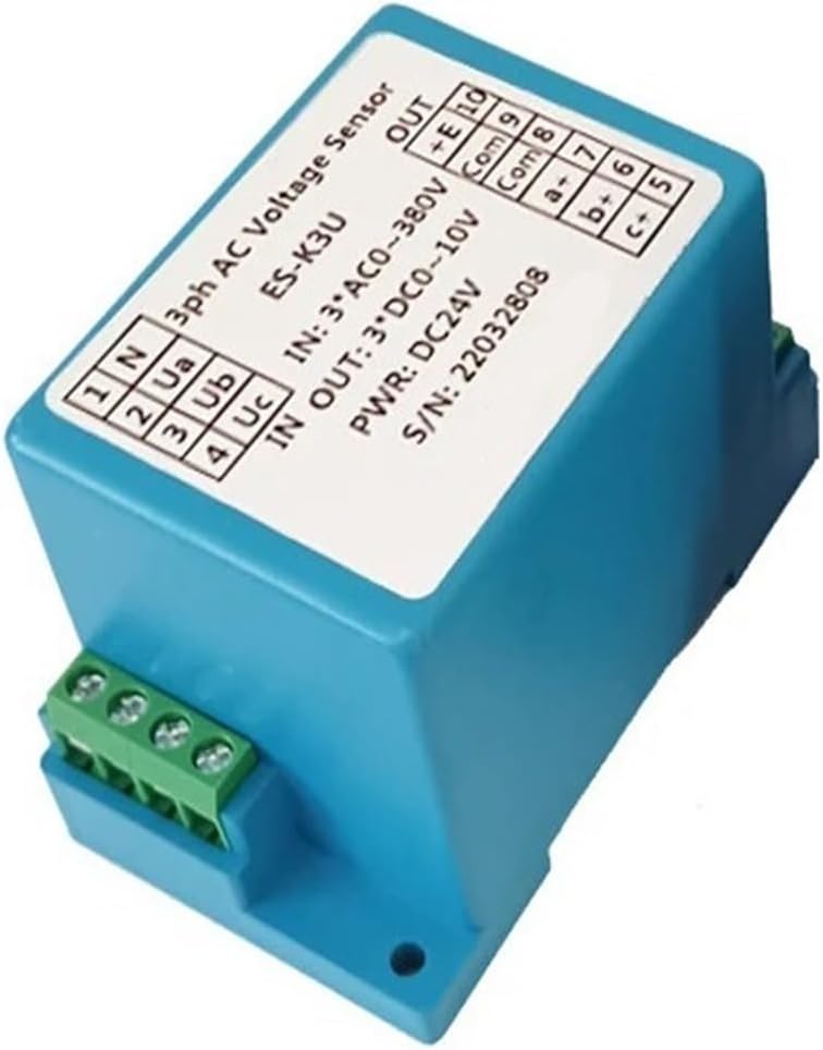 Three Phase AC Voltage Transmitter AC0-600V 0-5V 0-10V Output 3ph Voltage Sensor Transducer DC12V(3ph AC0-100V,Output 0-10V)