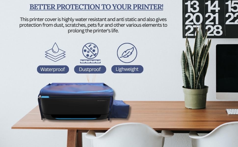 Protectio Dust Proof Washable Chain Printer Cover for HP 310, 315, 316, 319 All-in-One Ink Tank Wireless Colour Printers Blue 5 51VGkLMiZTL