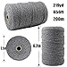Mygogo Macrame Cord 3mm x 219Yards (About 200m,656feet) Dark Gray Colored Cotton Macrame Rope 4 Strand Twisted Soft Cotton Cord for Handmade Wall Hanging Plant Hanger Craft Making DIY Knotting