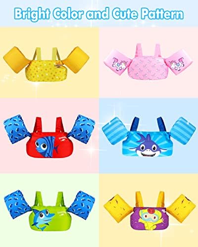 Kids Swim Vest Float Armbands, Gogokids Toddler Boys Girls Swimming Trainer Jacket for 2-6 Years Old