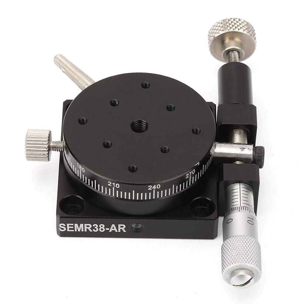 Etapa lineal, 38 mm x 20 mm R38 Etapa de rotación manual Plataforma giratoria Cojinete de precisión Etapa de ajuste deslizante Adecuado para inspección de precisión de laboratorio, etapas lineales man