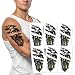 Kotbs Temporary Tattoos 3d Machinery Design - Robot Arm Art Tattoo Sticker for Men Women (2 Sheet Pack)