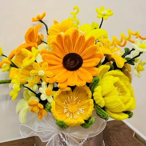 GUWINA 300Pcs Yellow Pipe Cleaners Craft Bulk, 12'' Long 0.3'' Thick Fluffy Chenille Stems Set, 3 Assorted Colors Fuzzy Sticks for DIY Art, Making Flowers & Festive Decorations (Gradient Yellow) by GUWINA - Image 6
