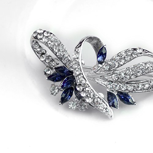 Created Crystal Brooch Fancy Vintage Style Flower Brooch Pin for Women, girls, ladies with Blue/Purple Created Crystal | Vintage Fashion | Brooches and Pins for Women | Ladies Jewelry3