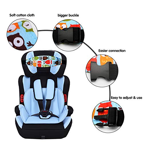 Image of Baby Carseat Head Support,Car seat Straps Pillow Support Ban,Stroller Neck Relief Strap Headrest,Slumber Sling Sleep Positioner for Toddler Infants Child Children Kids(Blue Elephant + Owl)