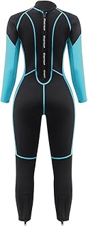Womens Full Body Wetsuit 3mm - Neoprene Diving Suits Front Zip Dive Skin for Diving Snorkeling Surfing Swimming