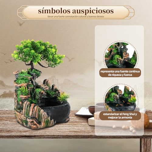 Miniatura 6 de Charocean Fuente De Habitación, Cascada Con Plantas, Cascada, Fuente De Interior, Pequeña Fuente De Habitación Con Plantas, Para Salón, Dormitorio, Oficina, Cafetería