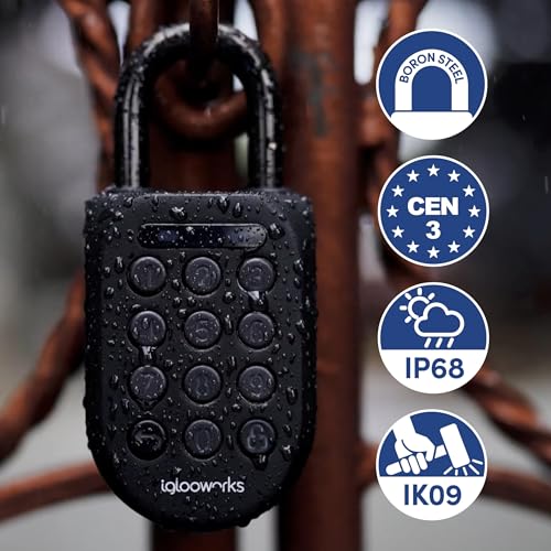 Image of igloohome New Rugged Outdoor Smart Padlock 2E (SP2E) - Manage Access Remotely with Mobile App (iOS /Android) & Dashboard - No WiFi Needed, CEN-3, IK-09 Certified, IP68 Waterproof & 2-yr Warranty