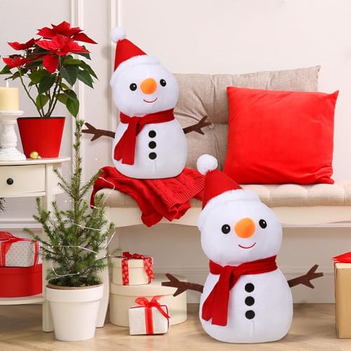 Image of Kidology Plush Toy Pillow, Reversible Bunny, Cute Rabbit Sofa Pillow, Easter Bunny Stuffed Animal Cute Rabbit Plushie Birthday Gift for Boys Girls (Medium, Snowman - 01), White, for Kid