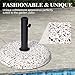 JOINHOM 45lbs Patio Umbrella Base, Outdoor Umbrella Stand, Concrete with Cobblestone Decor Heavy Duty Umbrella Holder Outdoor Base for Deck Poolside Yard (Cobblestone)