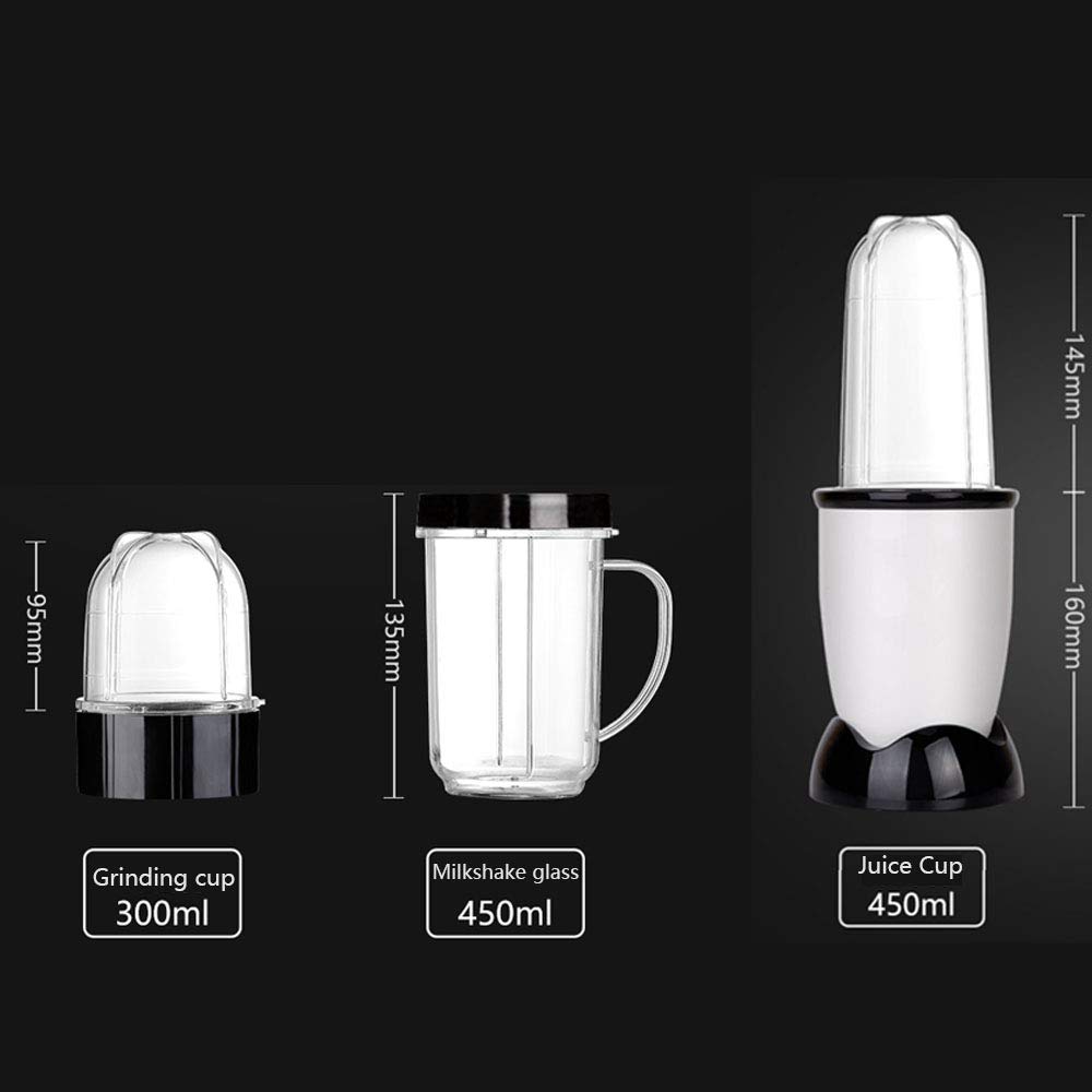 Smoothie Blender Professional 32000 RPM Spremiagrumi Elettrico ad Alta velocità con Lame in Acciaio Inossidabile Tritaghiaccio, Tritatutto, macinacaffè e Mixer, 2 Tazze 2 coltelli
