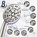Cobbe 8-Setting Handheld Shower Head with High Pressure Shower Heads - Bathroom Showerhead Set - Detachable Showerhead with 5ft Stainless Steel Hose and Brass Swivel Bracket (Brushed Nickel)