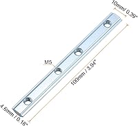 Vista 2 de uxcell Conector de línea recta, 4 soportes de junta interior de 3.9 pulgadas con tornillos M5 para perfil de extrusión de aluminio serie 2020