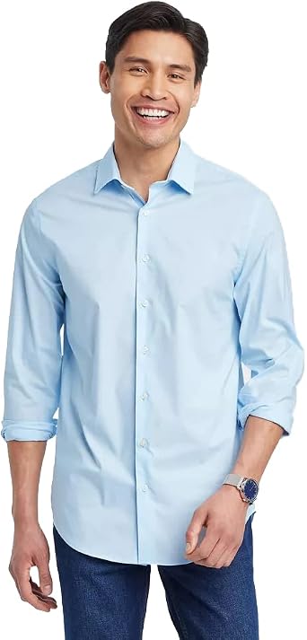 Goodfellow & Co Men's Standard Fit Performance Dress Long Sleeve Button-Down Shirt -