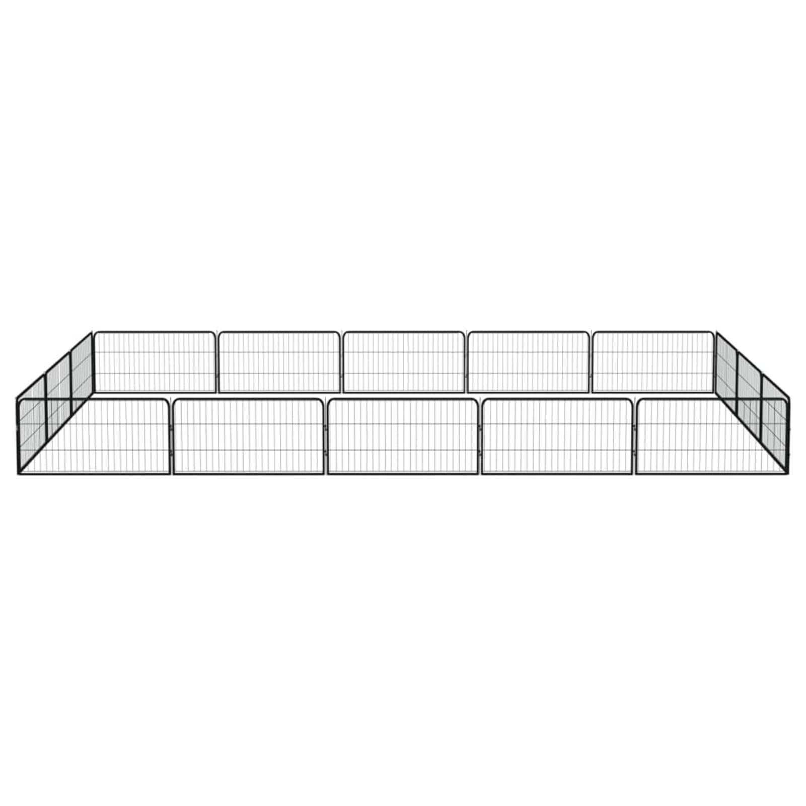 Box Cani 16 Pannelli Nero 100x50 cm Acciaio Verniciato Polvere,Articoli per animali,Animali domestici - Articoli,Articoli per cani,Cucce e recinti per cani(SPU:3115969)