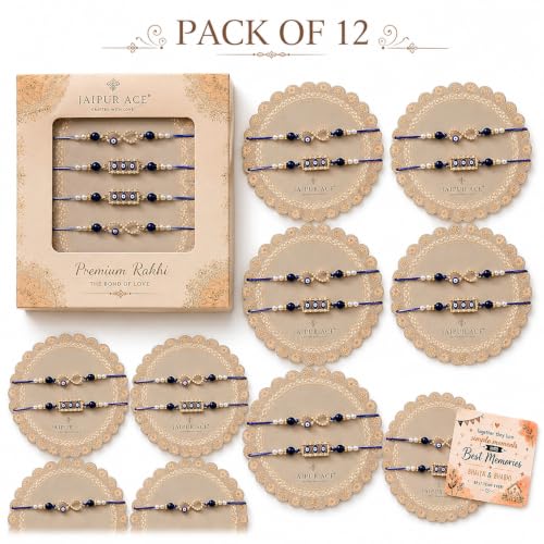 Image of JAIPUR ACE Rakhi Gift Combo for Brother Bhabhi and Kids with Raksha Bandhan Greeting Card and Roli Chandan, Lumba Rakhi Premium Unique Gifts hamper
