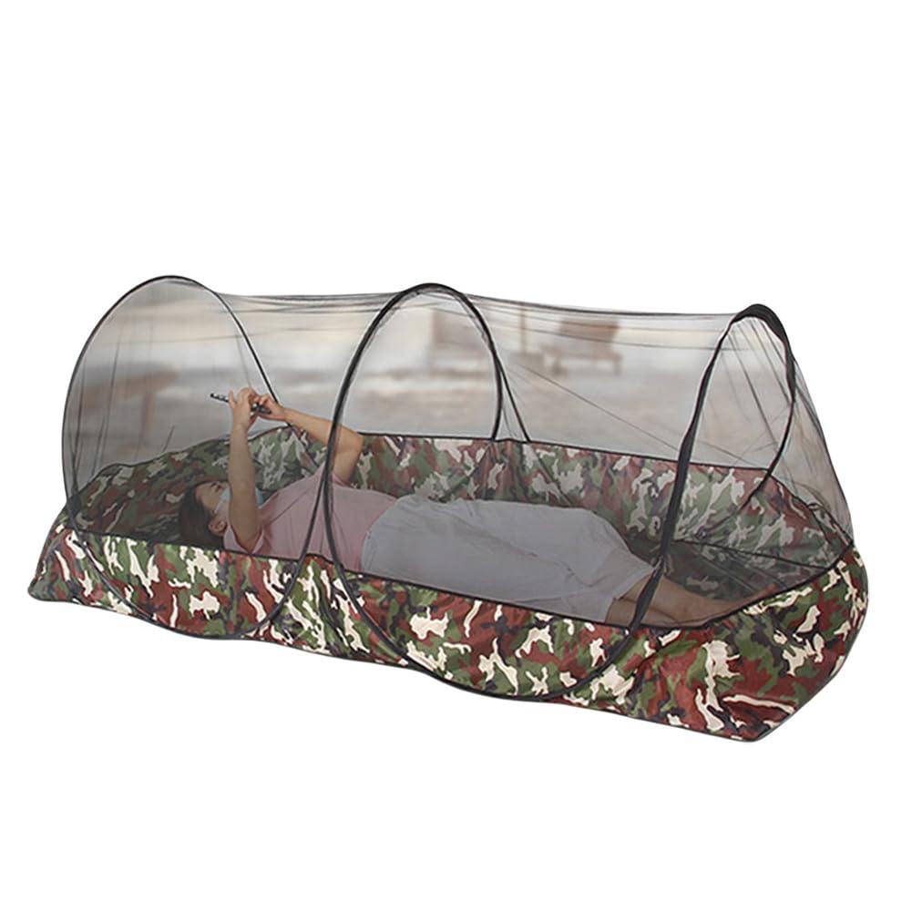 Mosquito Tent,Folding Netting Bed Tent,Portable Mosquito Netting with Bottom,Camping Tent Fine Mesh Mosquito Net for Adults Kids Travel Camping Backyards Canopy Outdoor (Black Net, 1 Person)