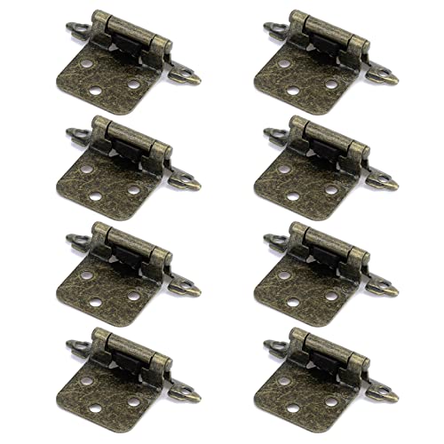 Pufguy Frame Iron Hinges Straight Arm Self-Closing Hinges Insert Cabinet Hinges 2.8"X1.5" Spring Hinges For Cabinets Cupboard Kitchen Door-8Pcs(Bronze) #TOP19