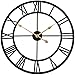 24 Inch Thicker Metal Large Wall Clock Home Decorative Industrial Clocks with Big Roman Numerals,Retro Oversized Clock for Living Room Decor,Battery Operated(Black-Roman)