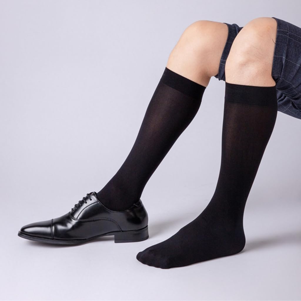 Men's Casual Business Dress Velvets Silk Socks Middle Calf Length Comfortable Breathable Formal Suit