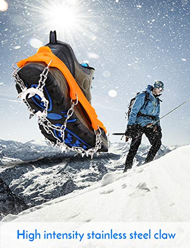 Chuteiras de tração Spikes Crampons Apertos de neve de gelo com 19 aço inoxidável Spikes Sapatos Ant