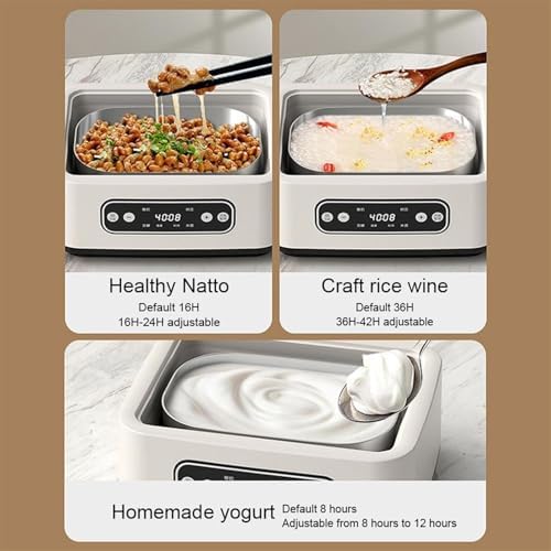 Probiotic Yogurt Maker Machine with LED Display - 1.6L Incubator for Homemade Greek Yogurt, Natto, Rice Wine & Fermented Foods