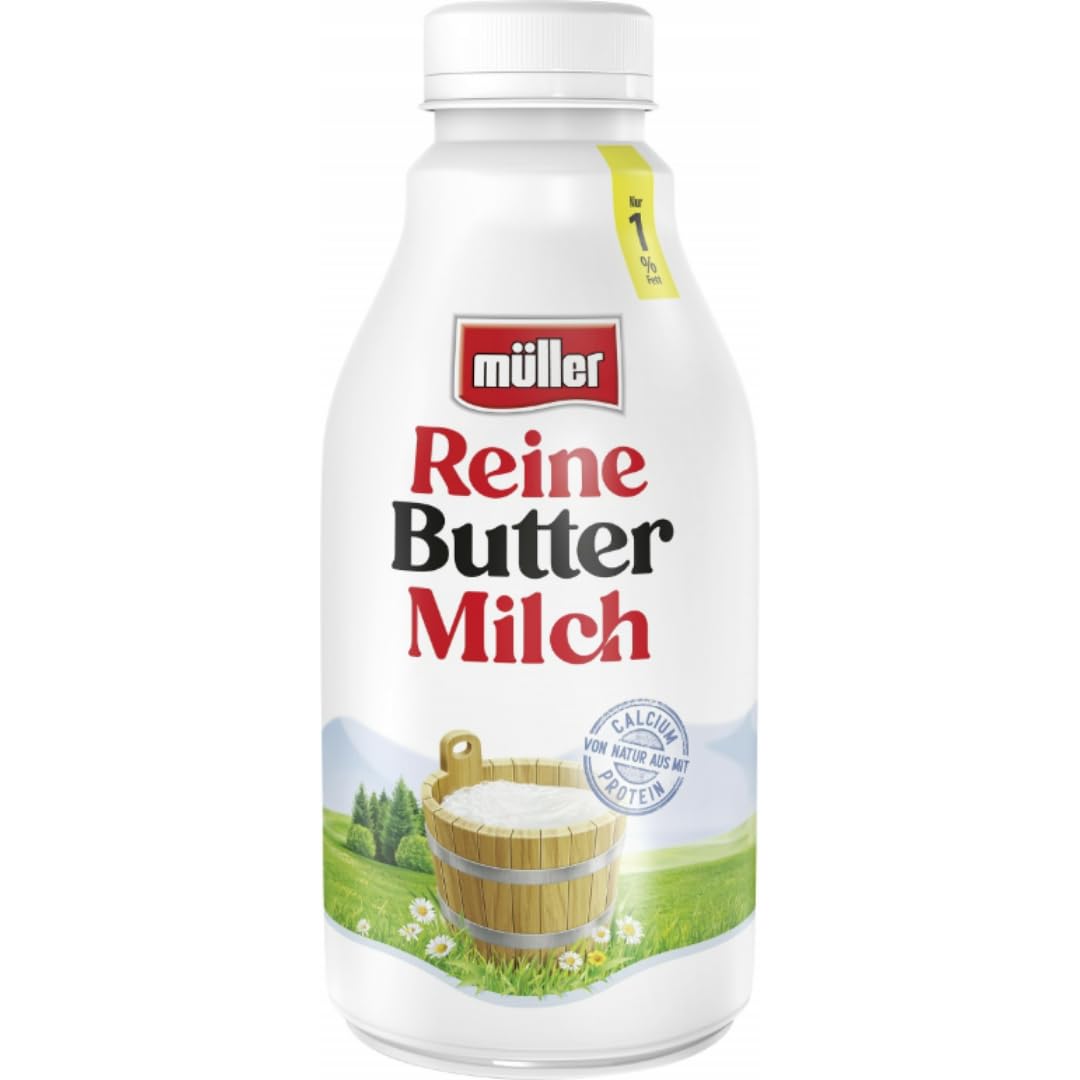 Müller Reine Buttermilch 1% Fett (Einweg) 500 mililiter x 12 Stück [Frischegarantie] ink pfand