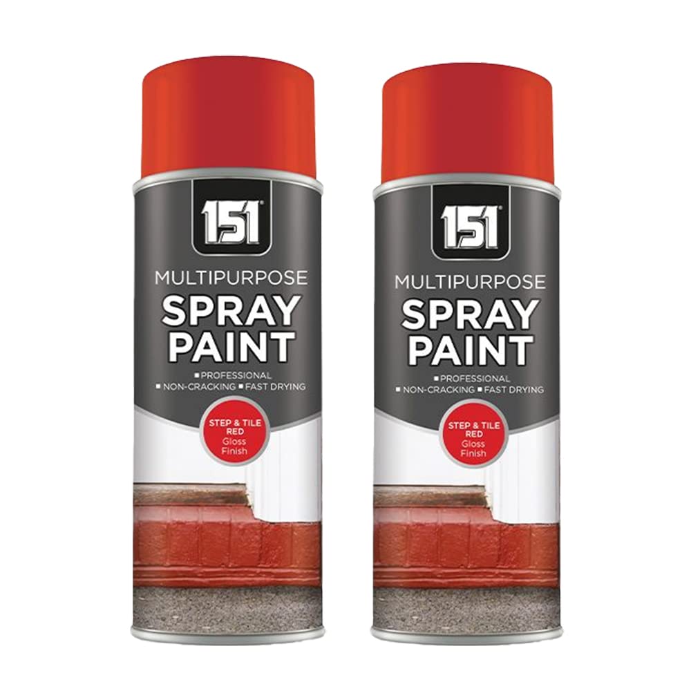 Unknown1 151 Multipurpose Step & Tile Red Gloss Spray Paint - Red Gloss Finish For Door Steps, Tiles, Porches (Pack of 2)