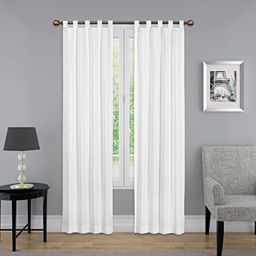 Pairs to Go Montana Window Curtains Modern Decorative Tabbed Curtains for Bedroom Living Room (2 Panels), Cotton, White, 30 x 84 cm Pairs to Go Montana Window Curtains Modern Decorative Tabbed Curtains for Bedroom Living Room (2 Panels), Cotton, White, 30 x 84 cm