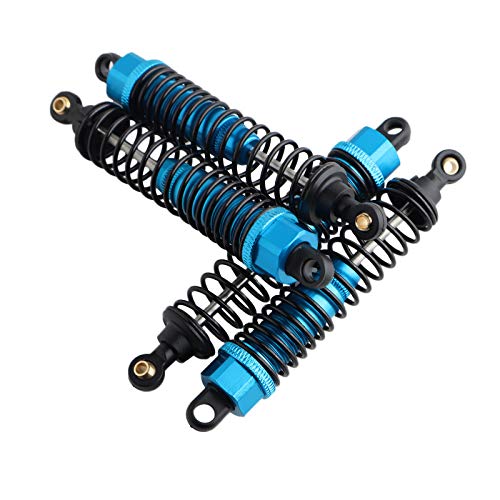 Gdool Front Rear Rc Shock Absorber, 4-Pack Aluminum 98Mm Adjustable Assembled Spring Damper Suspension For 1:10 Redcat Hsp 94166 94106 94107 94155 94170 Buggy Truck Crawler Upgraded Hop-Up Parts(Blue) #TOP4