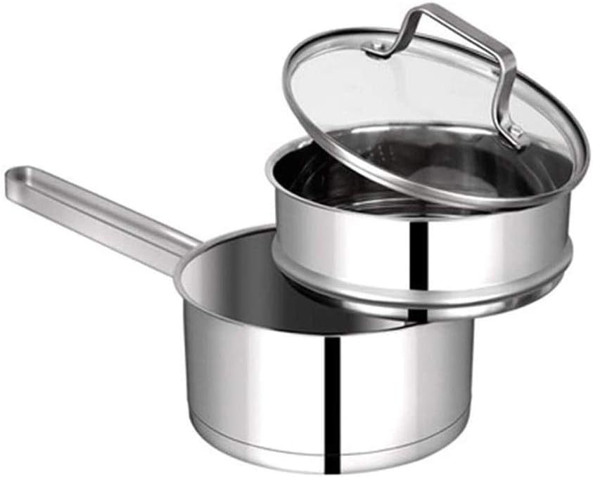 304 Stainless Steel Milk Pot Household Instant Noodle Non-Stick Steamer Small Soup Pot Complementary Food Induction Cooker Pot,