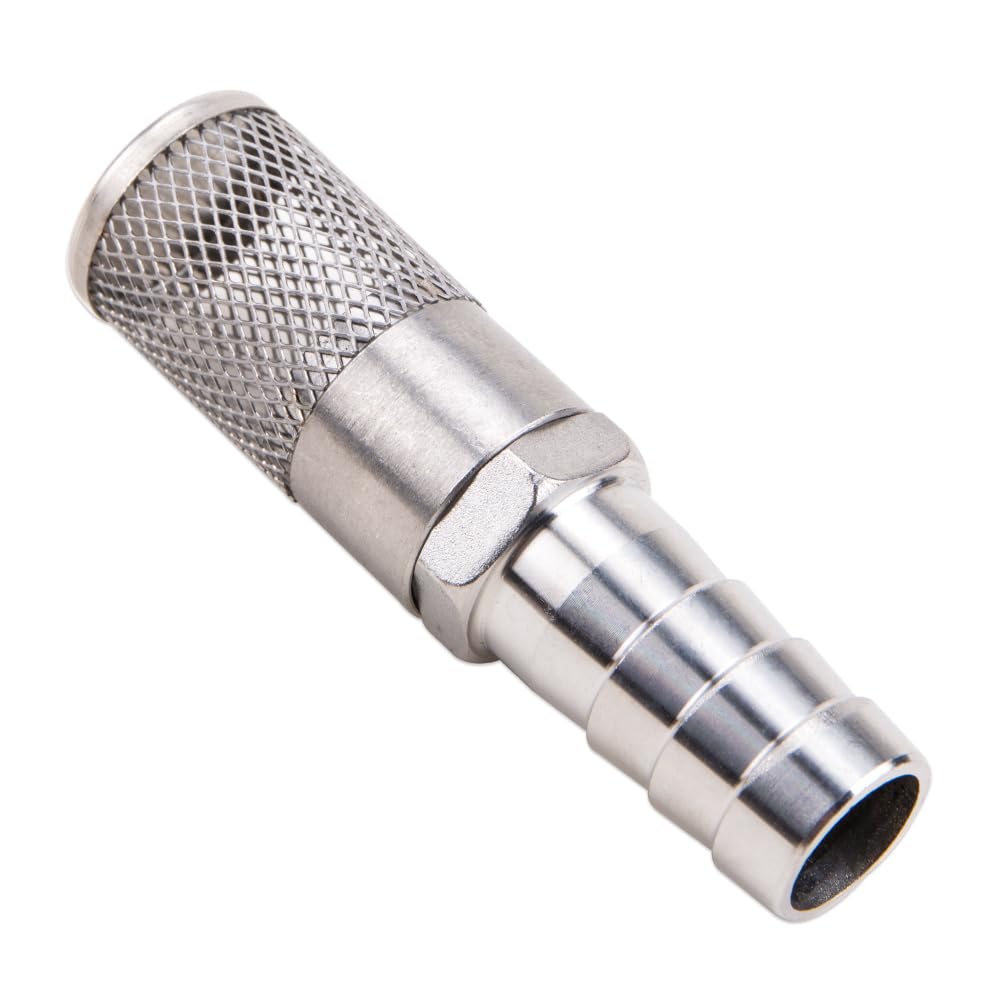 KOOBOOK 1Pcs 304 Stainless Steel 3/4" Hose Barb Filter with Mesh for Air Fuel & Fluids Pressure Washer Hose Water Suction Strainer for Water Pump